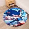 Sonic Printed Round Rug Carpet Chair Rug Area Rug Entryway Doormats,for Office Chair Living Room Bedroom Kitchen Room.