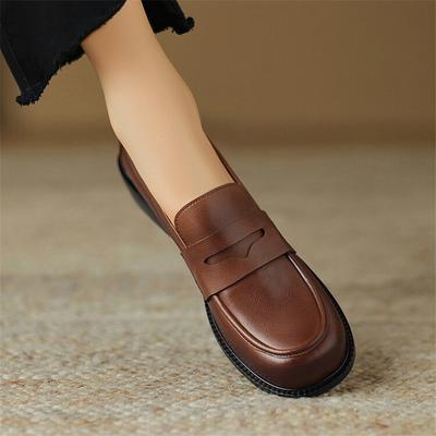 Модная летняя женская обувь из спилка с круглым носком, женские туфли-лодочки на низком каблуке, туфли-лоферы для женщин, лаконичная женская обувь, Zapatos De Mujer