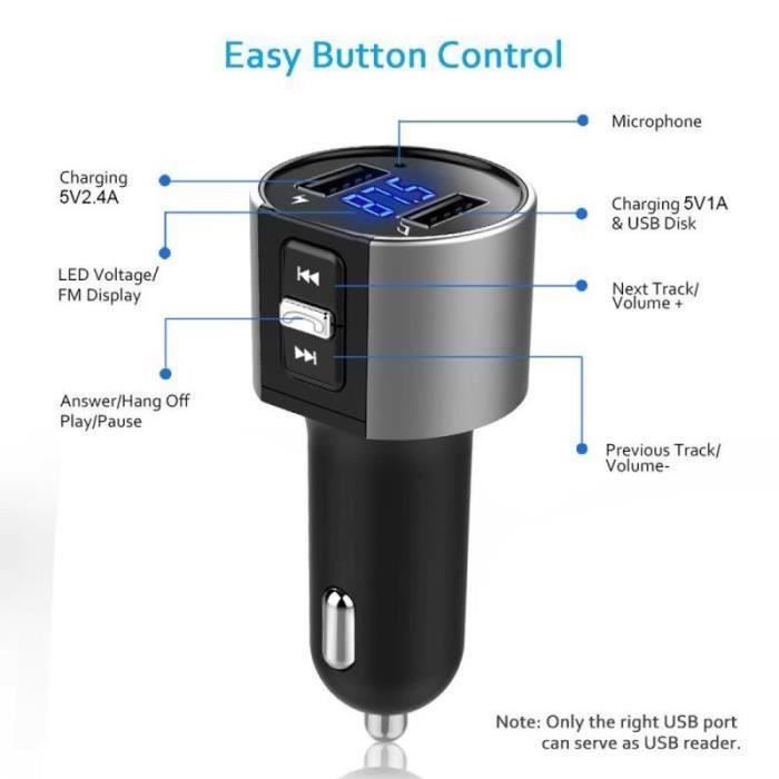 АВТОМОБИЛЬНЫЙ FM-ТРАНСМИТТЕР FM-трансмиттер Bluetooth Беспроводной комплект громкой связи для автомобиля Радиоадаптер Автомобильное зарядное устройство с