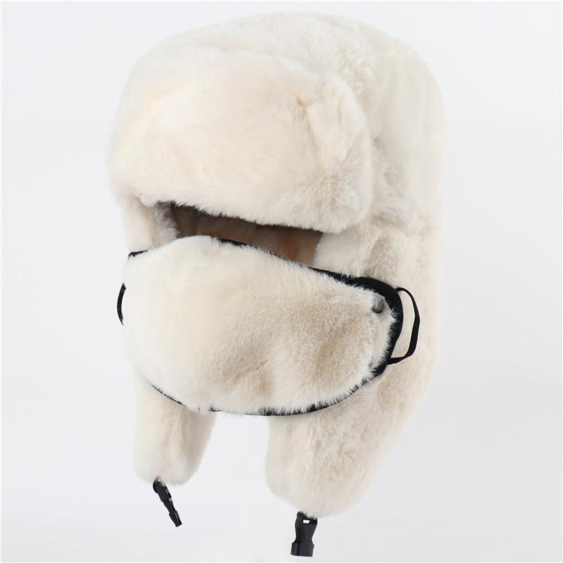 Soviet coat of arms Lei Feng hat men's and women's imitation rabbit fur outdoor hat thickened ear protectors Russian thermal hat cold-proof Northeas