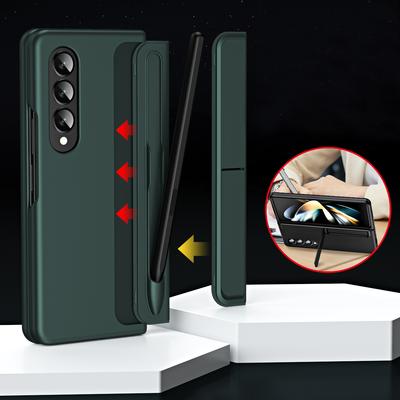 Для Samsung Galaxy Z Fold 4 3 Чехол Съемный Держатель Ручки Невидимый Кронштейн Подставка Жесткий Матовый Чехол Для ПК Со Стилусом