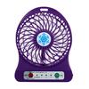 Portable Rechargeable LED Light Fan  Cooler Mini Desk USB 18650 Battery Fan