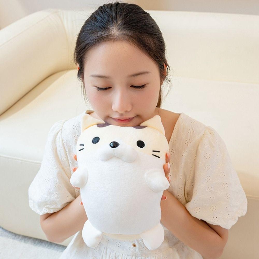 Cartoon Kitten Ball Nap Pillow Cat Circular Kitten Ball Plush Pillow  School