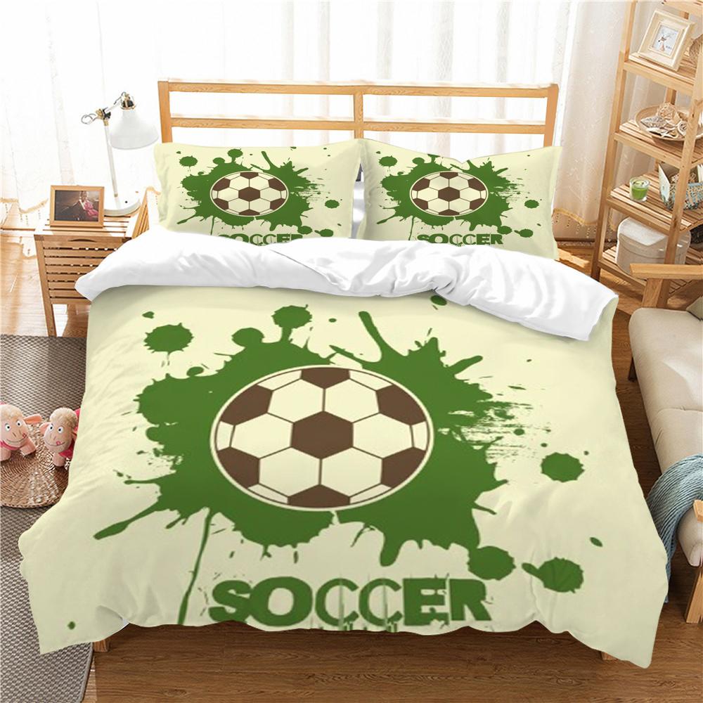 Постельный комплект Футбольное пододеяльник с 3D принтом Постельное белье Костюм Футбол Домашнее постельное белье с наволочкой Мягкий пододеяльник