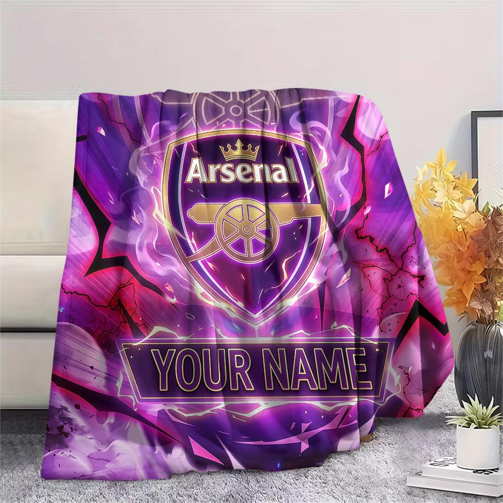 Custom Name Arsenal Flannel Blanket, High quality Comfortable for All Seasons, Home Decor, Warmth and Comfort