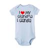 Baby Romper I Love My Grandma and Grandpa Print Bodysuit Infant Romper Short Sleeve