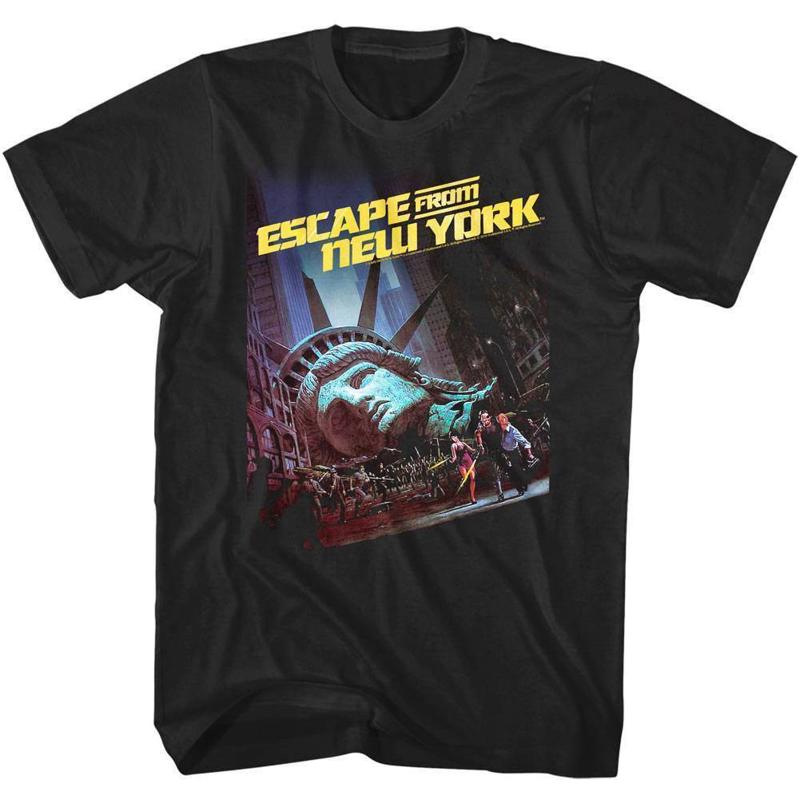 Escape From New York Liberty Poster Unisexs Black T Shirt