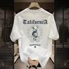 Plus Size Casual American Style Fashion Round Neck Short Sleeve Tee Loose Cotton T Shirt for Men Teddy Bear Pattern Print Casual  Couple Shirt
