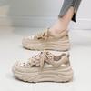 Summer Mesh Shoes Women's Breathable Thin 2025 New Thick-soled Dad Shoes Student Mesh Sports Shoes Heightening Little White Shoes