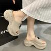 Модные металлические декорированные шлепанцы на массивной платформе для женщин, сандалии на толстой подошве, на танкетке из ЭВА, женские, лето 2025, противоскользящие, пляжные сандалии