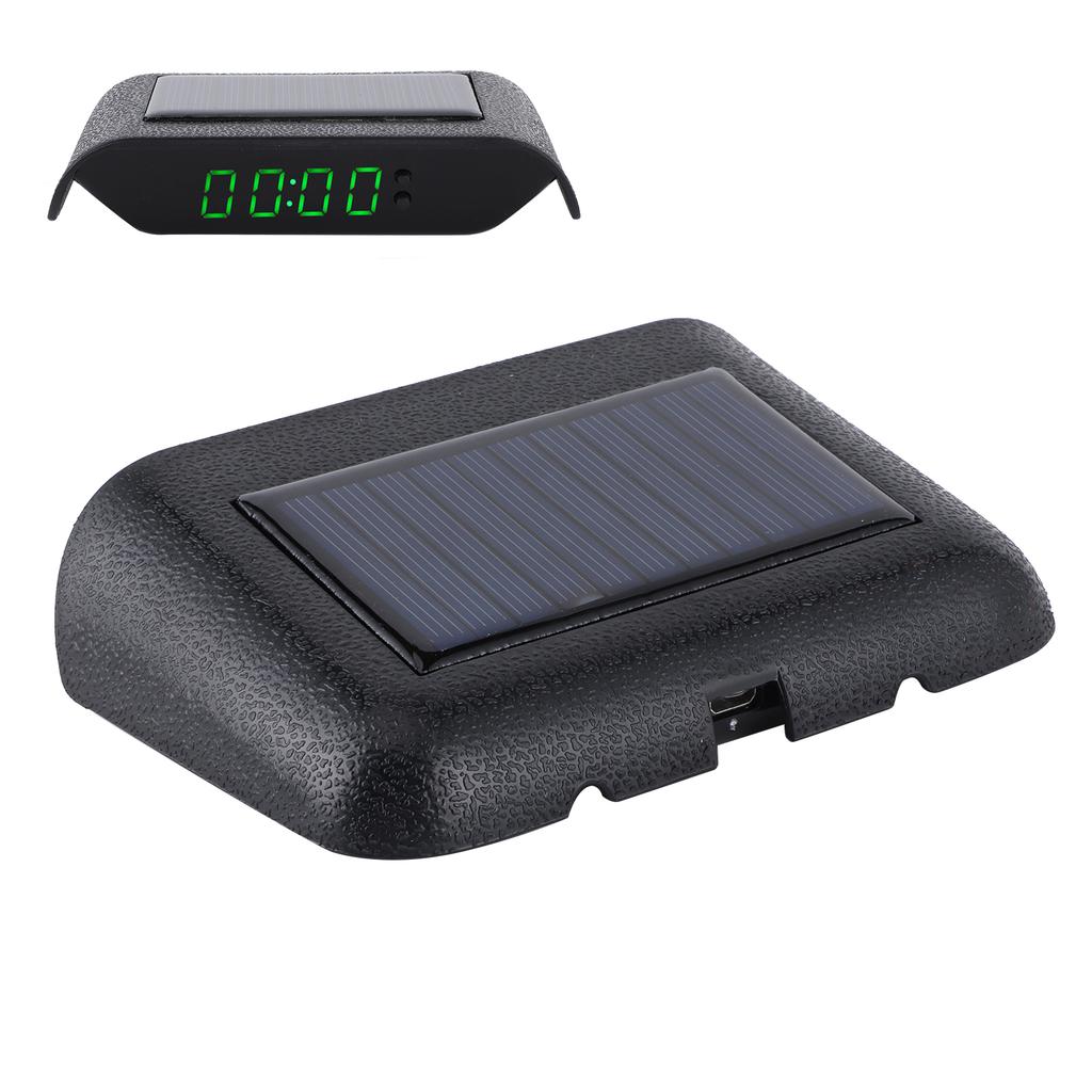 Автомобильные цифровые часы Авто Грузовик Питание от солнечной батареи Время Дата Температура ЖК-дисплей Беспроводные Зеленый свет