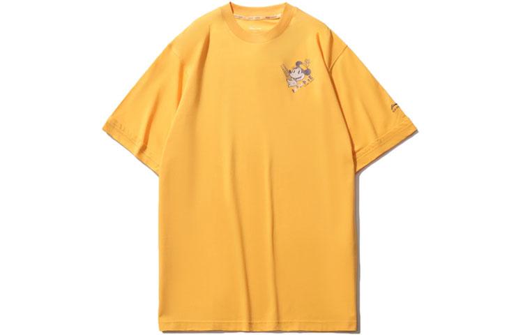Li Ning x Disney Mickey Mouse Collection Sports Fashion Collection Drop Shoulder Sleeve T Shirt Women's Amber Yellow AHSR214-5