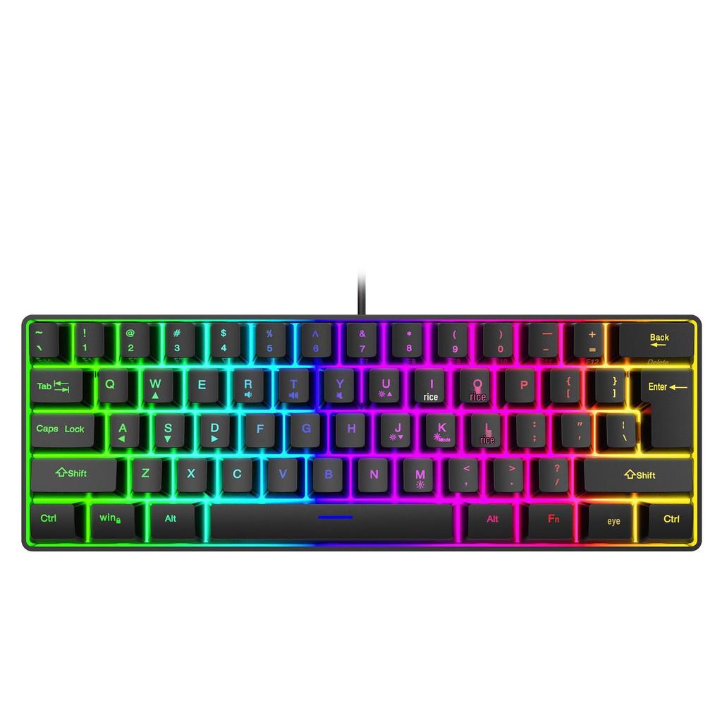 61-клавишная RGB проводная игровая клавиатура с механическим ощущением