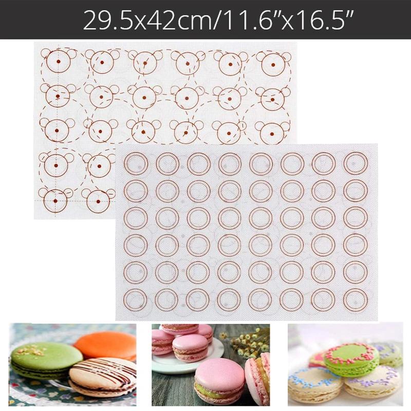 Double Sided Silicone Baking Mats Non-Stick Macaron Mat Cookie Pad Rolling Dough Mats Cake Fondant Bakeware Pastry Baking Sheet