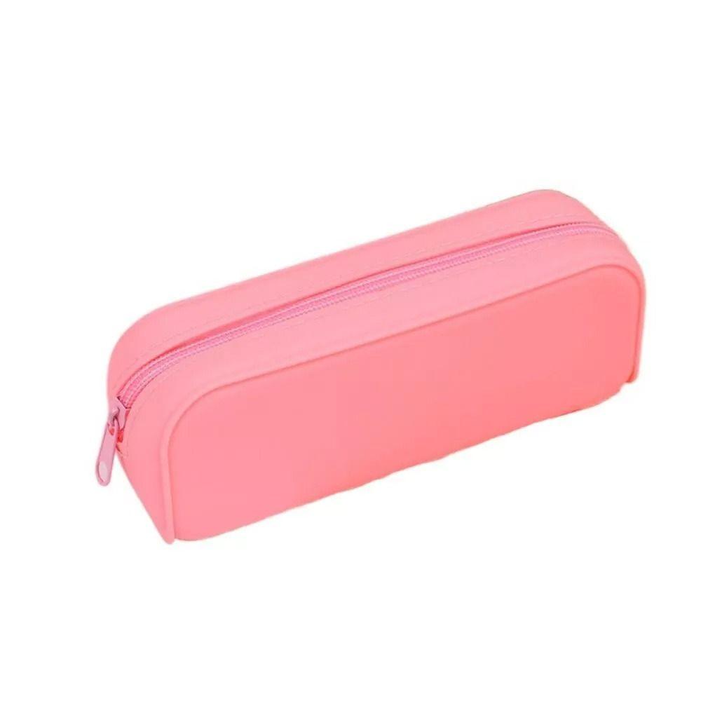 Large Capacity Pen Bag Silicone Stationery Bag Creative Pencil Case Student