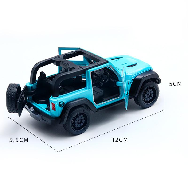 1:36 Jeep Metal Car Alloy Model Off-Road Three Doors Pull Back Boy Gifts Cross-border Wholesale ap1