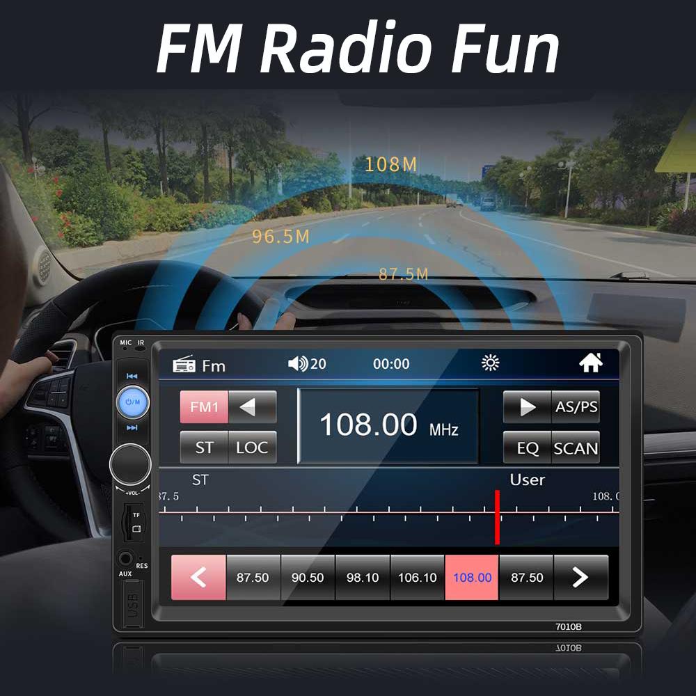 HIPPBQCC 7 Inch Car Radio Auto Multimedia BT MP5 Player 2 Din HD Touch Screen With Rear Camera Mirror Link FM Aux For Universal