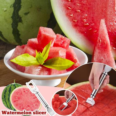 Инструмент для резки арбуза из нержавеющей стали Многофункциональная вилка для арбуза Разделитель для дыни Креативный инструмент для резки дыни Фруктовая вилка