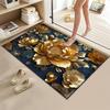 3D Floral Bath Mat Diatomaceous Earth Absorbent Floor Mat Non Slip Realistic Flower Bathroom Rug for Shower Kitchen Entrance