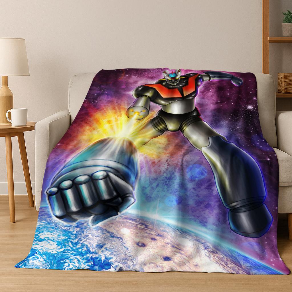 26 Style UFO Robot Grendizer U Cartoon Flannel Blanket,Cozy Soft Throw Blanket for Home Bedroom Bed Sofa Picnic Cover Gift Kid
