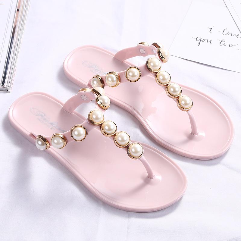 Women Crystal Jelly Flip Flops Fashion Summer Beach Flat Bottom Slippers Ladies Outside Sandals