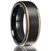 8mm Black Golden Brushed Tungsten Carbide Unisex Wedding Band Ring Comfortable To Wear Vintage Couple Ring