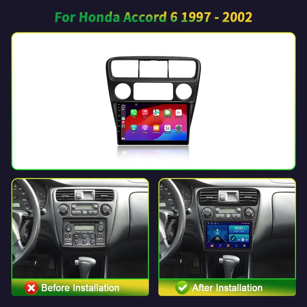 Android 13 Для Honda Accord 6 1997-2002 Carplay Auto Мультимедиа Навигация Стерео Автомагнитола 4G GPS Головное устройство 2 Din Экран