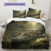 Crocodile Pattern Bedding Home Decoration Birthday Gift (1 * duvet cover + 2 * pillowcase, without core)