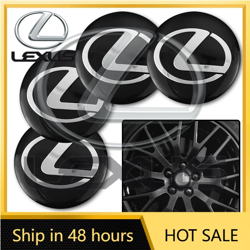2026 Hot Interior Stickers 4Pcs 56mm Car Emblem Auto Wheel Center Hub Caps Decal Accessories For Lexus F SPORT Plug-in Hybrid ES