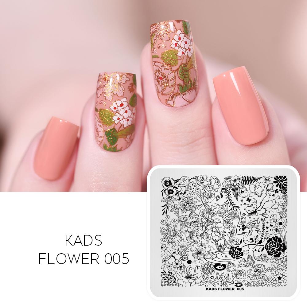 kads 53 Flower Series Nail Stamping Plates DIY Manicure Stamping Plate for Nail Art Template Nail Art Stamp Plates