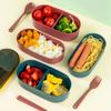 Двухслойный ланч-бокс с посудой, герметичный ланч-бокс Bento Box 800 мл, легкий термостойкий контейнер для приготовления пищи