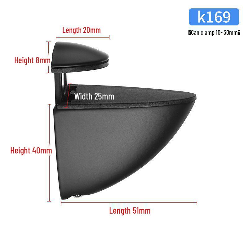 Adjustable Zinc Alloy Glass Clip Holder for Shelves - Furniture Accessory