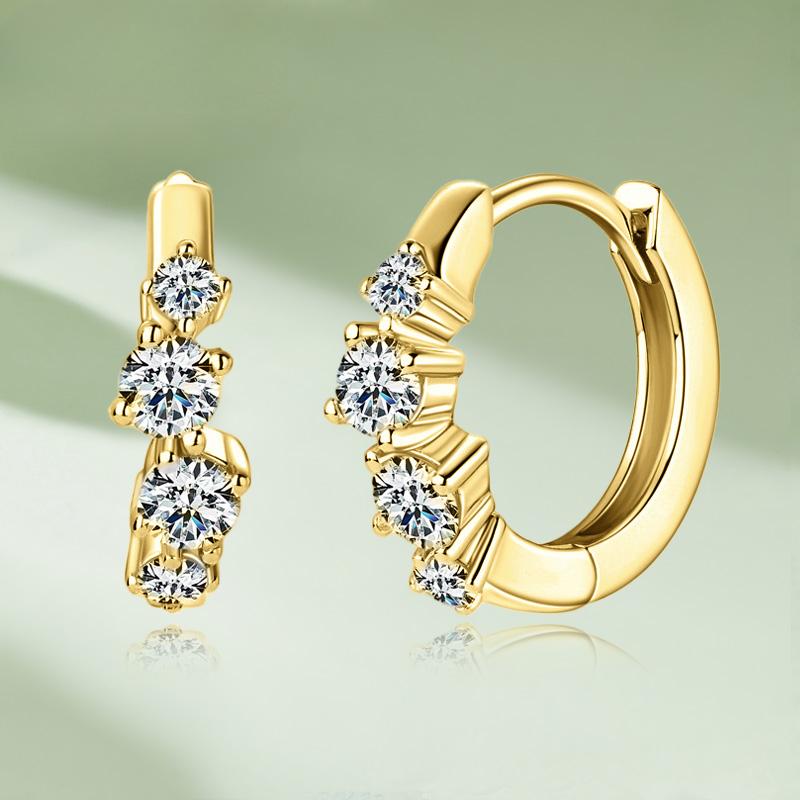 D цвет 0,52 карата VVS1 серьги-кольца с муассанитом для женщин сертифицированные GRA серебряные серьги S925 неправильной формы с бриллиантами оригинальные ювелирные изделия