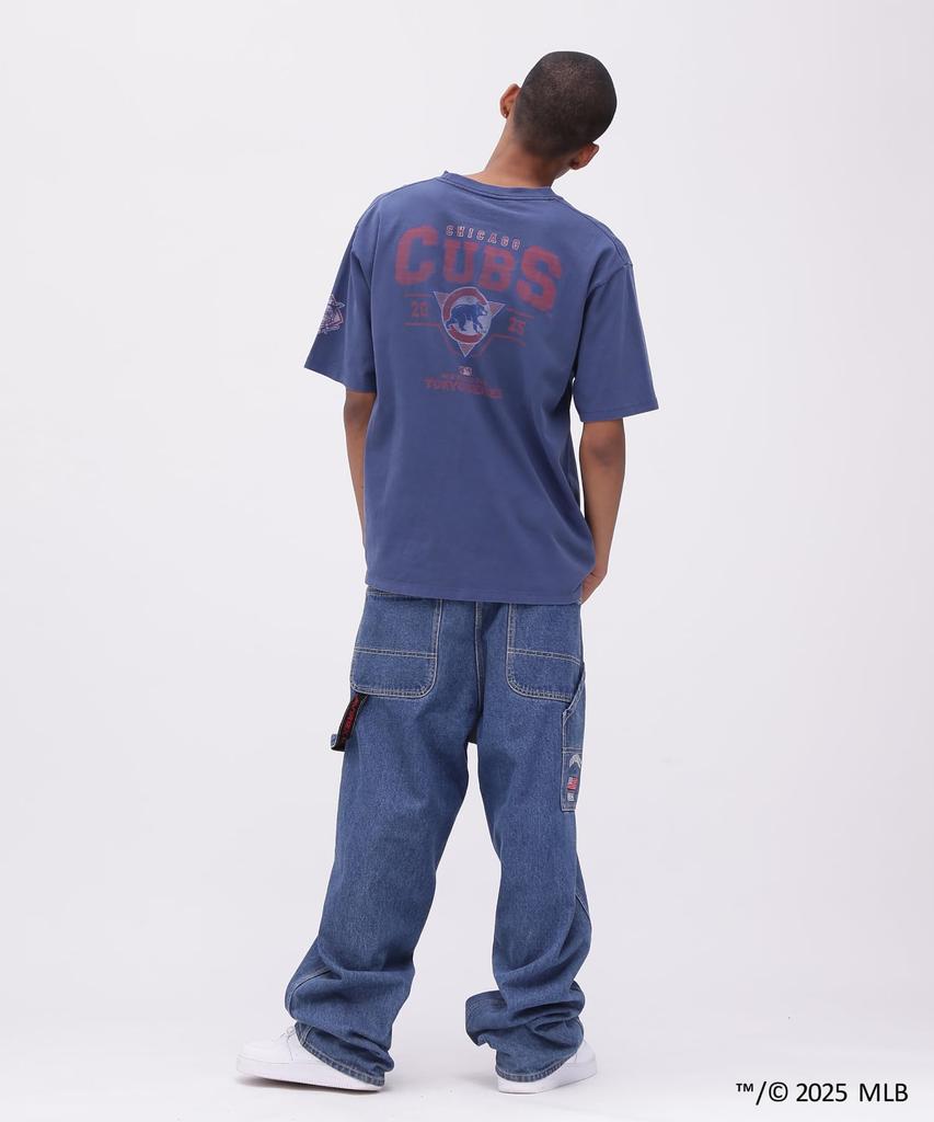 Мужская футболка Avirex MLB Tokyo Series Cubs, с коротким рукавом, размер XL (120), Темно-синий, 783-5134059