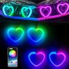 Love Heart Decorative Light Mobile APP Control RGB Muti-color Led Modified Car Headlights Love Aperture Car Decoration