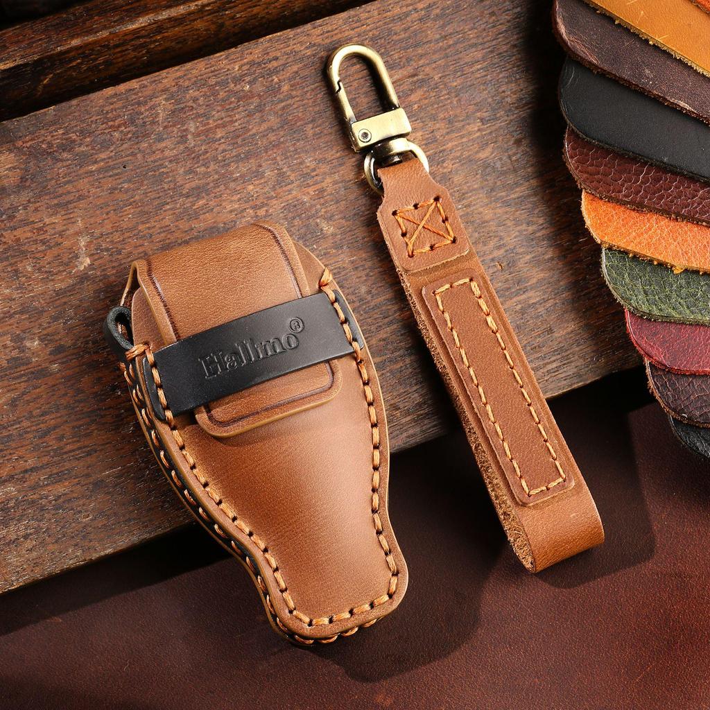 Mercedes-Benz C260L/C200L Handmade Leather Key Cover with Chain