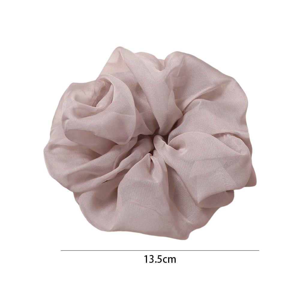Sweet Women Hair Scrunchies Solid Color Oversized Hair Ropes Luxury Chiffon Scrunchies  Girls