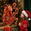2027 год Лунного Нового года Коза Наклейка на окно Золотой узор пламени Съемный клей для декора окна гостиной спальни