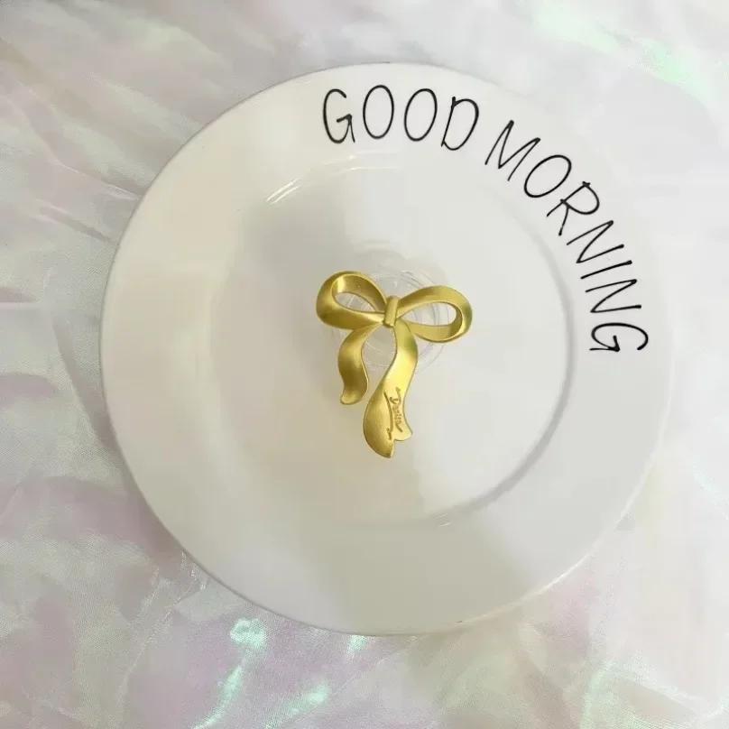 Милый чехол для телефона с бантом, наклейка на заднюю панель, корейский стиль инс, прозрачная складная подставка для телефона для iPhone Samsung Xiaomi, держатель с креплением на заднюю панель