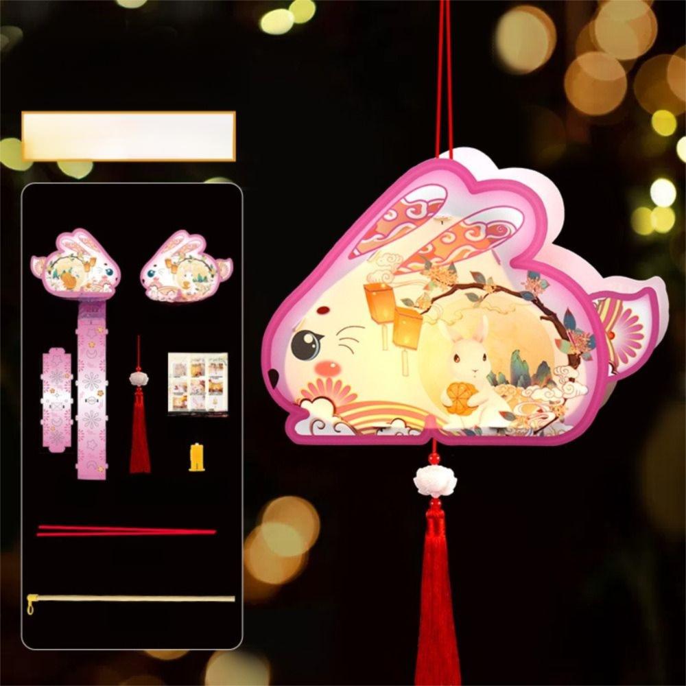 Светящийся ручной фонарь-кролик, набор материалов для изготовления фонаря своими руками, светящийся фонарь-кролик, реквизит