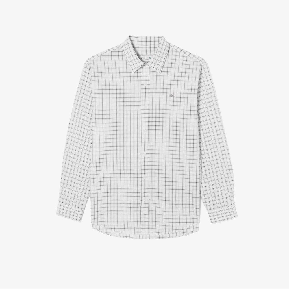 Lacoste Мужская рубашка в клетку из сирсакера CH507E-56G70V