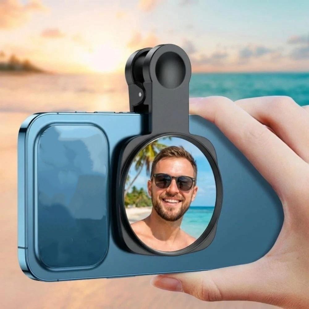 HD Lens Phone Rear Camera Selfie Mirror Clip-on Anti Peeping Mirror Live Streaming