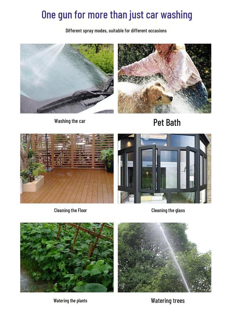 Metal Overmolded Water Gun for Courtyard Watering, Vegetable Spraying, Ground Cleaning, Window Washing, and Car Cleaning