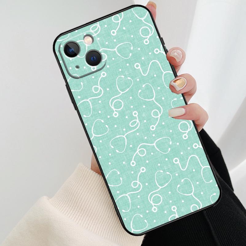 Милый Чехол для Телефона Сердце со Стетоскопом Для iPhone 17 Pro Max 16 15 11 13 12 14 Pro Max mini 15 16 Plus 16e 17 Air Cover