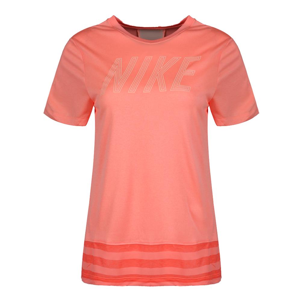 Nike T-Shirt Breathable Comfortable Short Sleeve Peach Red Kids Tops 890292-693