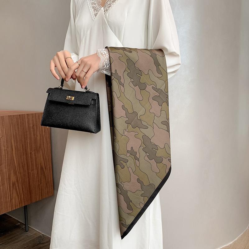 New Square Scarf Emulated Silk Scarf Fashionable Professional Scarf Versatile Light Thin Breathable Twill Scarf Shawl