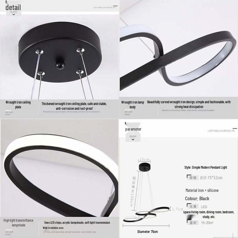 Постмодернистские светодиодные подвесные светильники для столовой или спальни