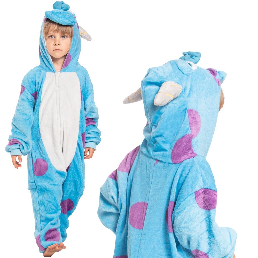 Piżama dla dzieci dziecięca kigurumi onesie strój sulivan niebieski 115-125