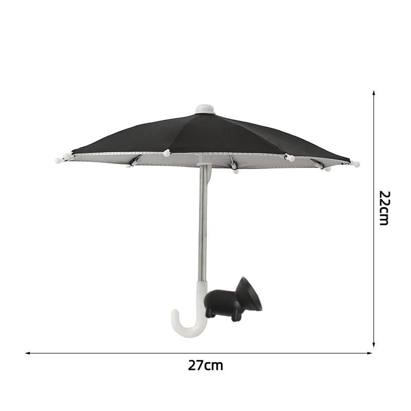 Mini Waterproof Phone Umbrella 1Pcs Anti-UV Sun Shade Clip On for Outdoor Live Streaming Selfie Camping Activities