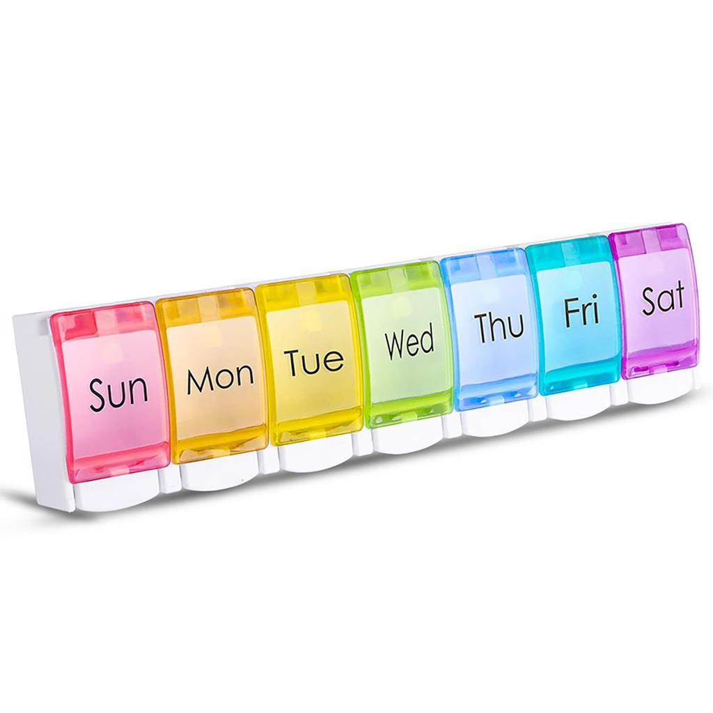 Opret medicine case portable pill weekly one dose per day habit box storage compact organizer forgetfulness prevention large size